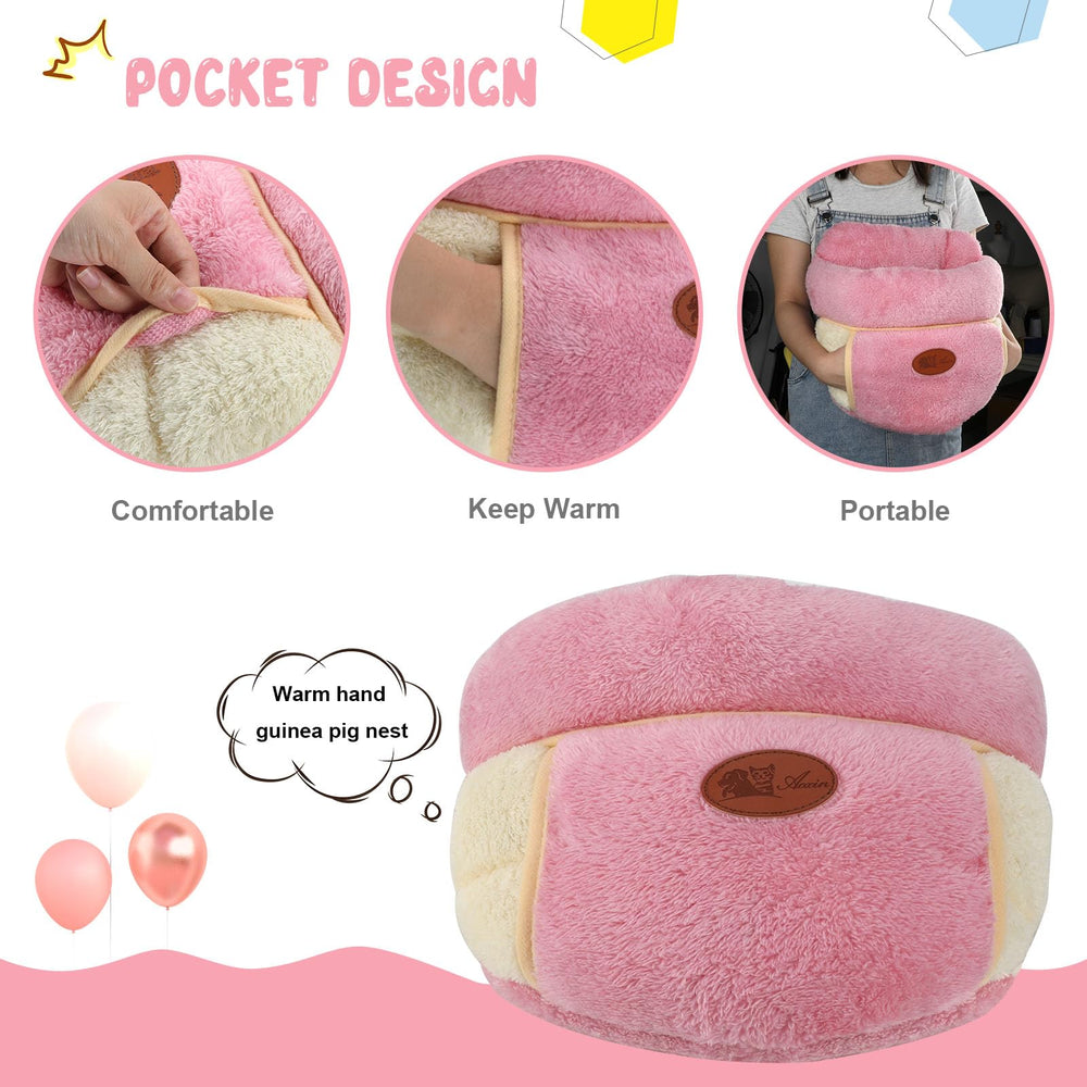 YUEPET cama cueva rosa, lateral, comodidad envolvente para roedor.