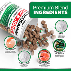 YUMA'S Glucosamina para perros, etiqueta de calidad y seguridad.