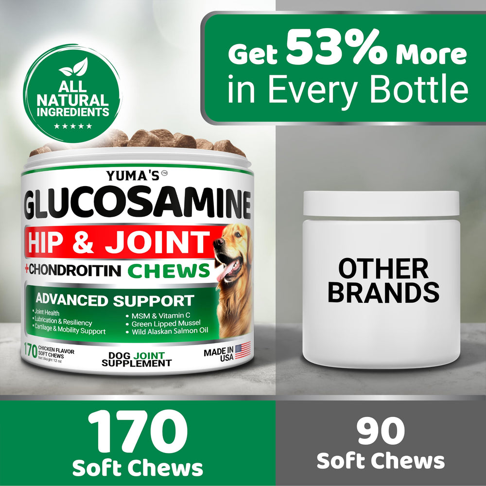 YUMA'S Glucosamina para perros: producido en EE. UU. con calidad premium.
