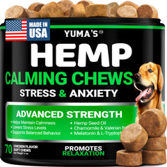 YUMA'S masticables calmantes avanzados, paquete frontal, ideal para aliviar la ansiedad.