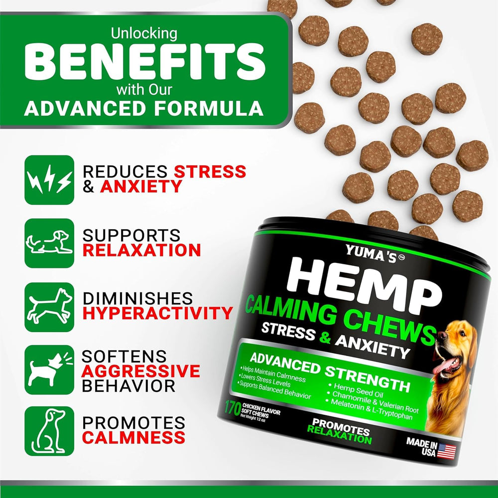 YUMA'S masticables calmantes para perros, ideales para sesiones de entrenamiento suave.