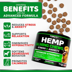 YUMA'S masticables calmantes para perros, ideales para sesiones de entrenamiento suave.