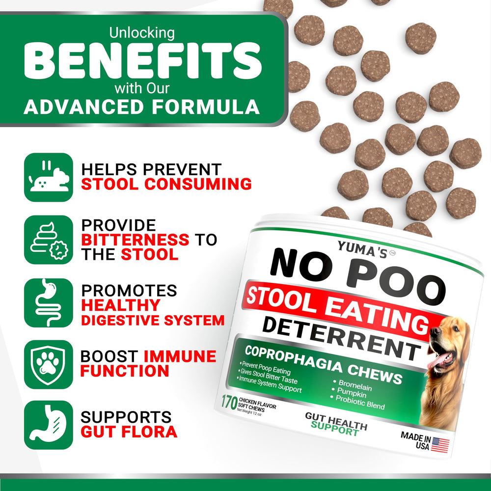 YUMA'S No Poo Chews con probióticos para digestión equilibrada