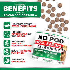 YUMA'S No Poo Chews con probióticos para digestión equilibrada