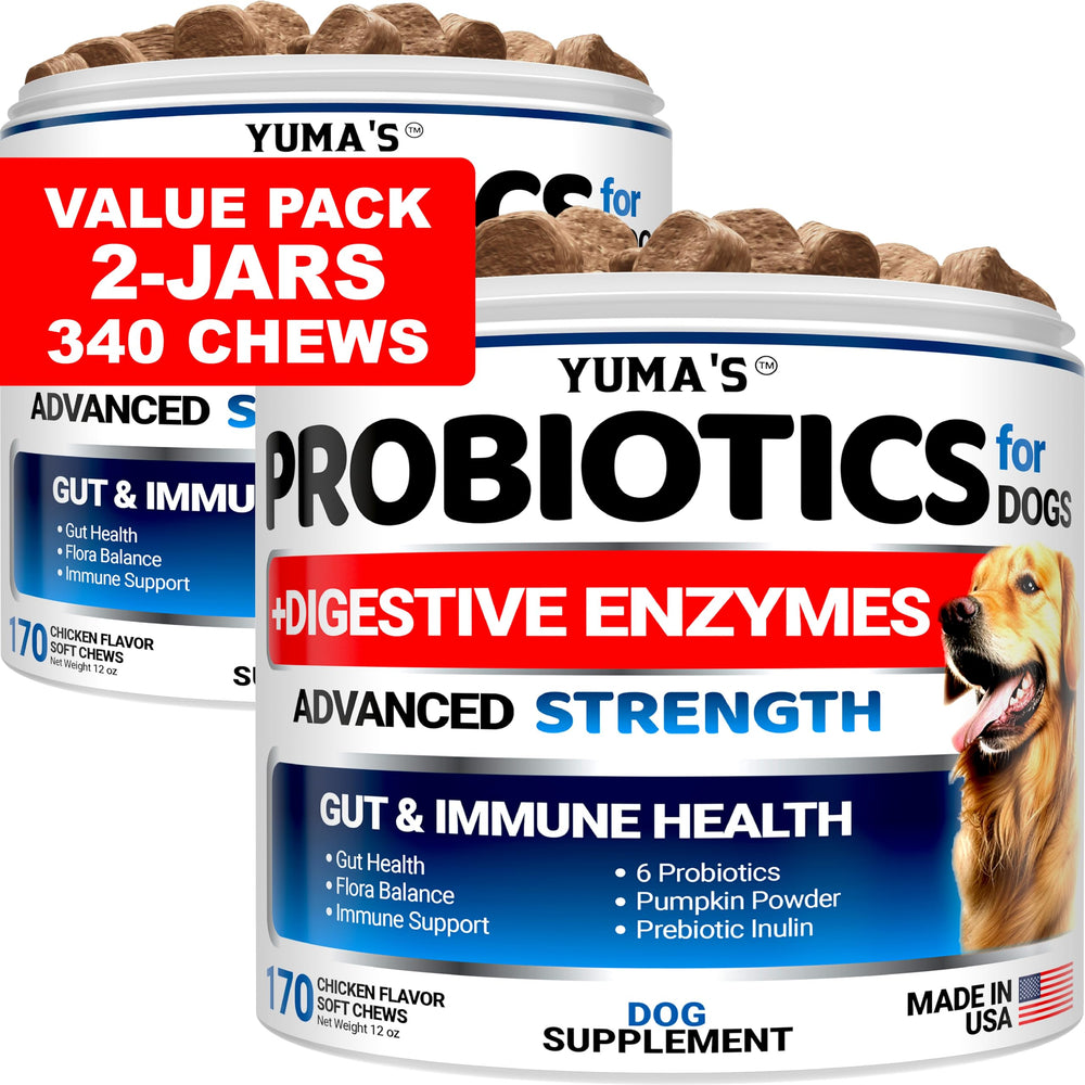 YUMA'S probióticos para perros, botella con dosificación para una digestión equilibrada
