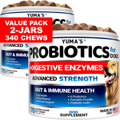 YUMA'S probióticos para perros, botella con dosificación para una digestión equilibrada