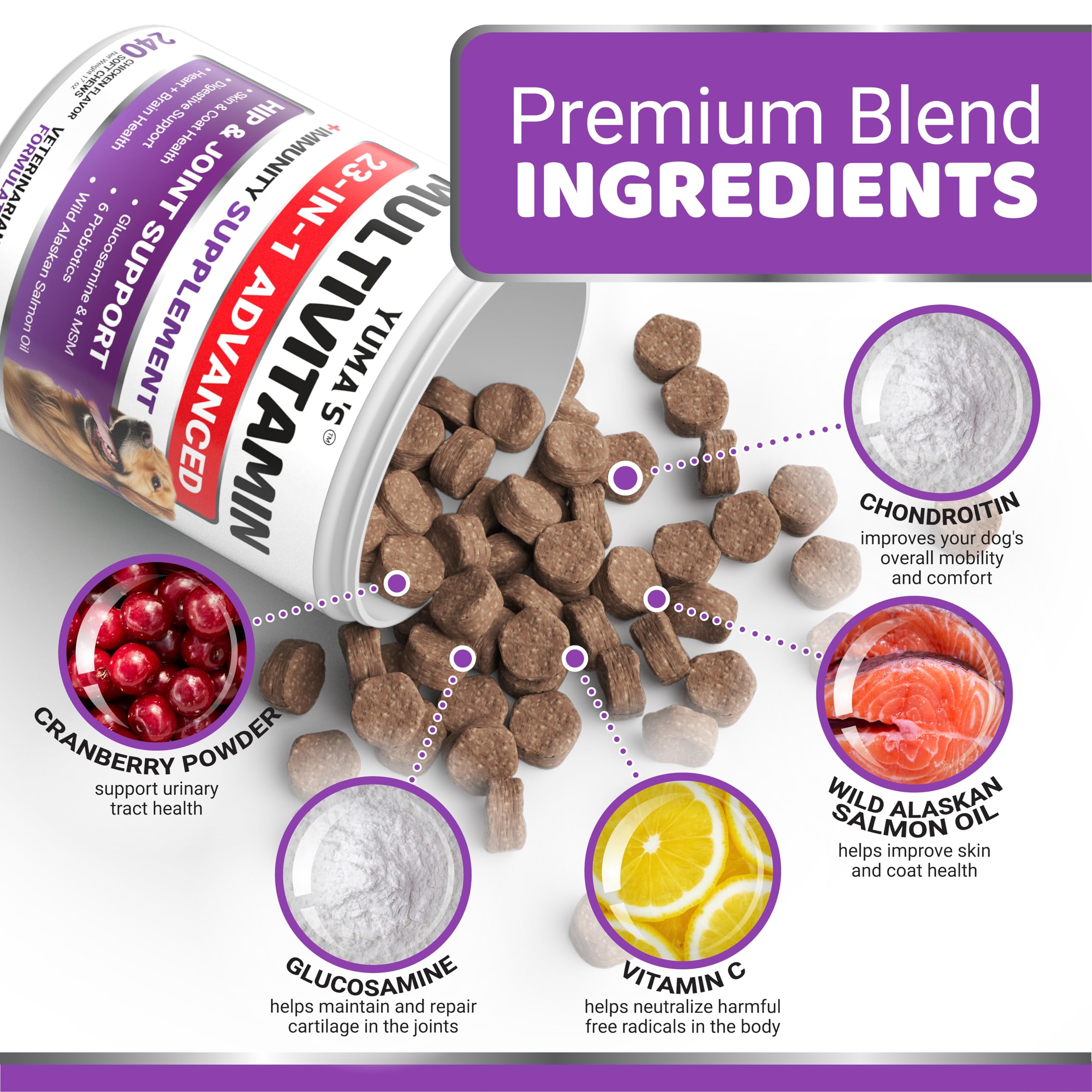 YUMA'S: vitaminas para perros de todas las edades, tabletas sabrosas