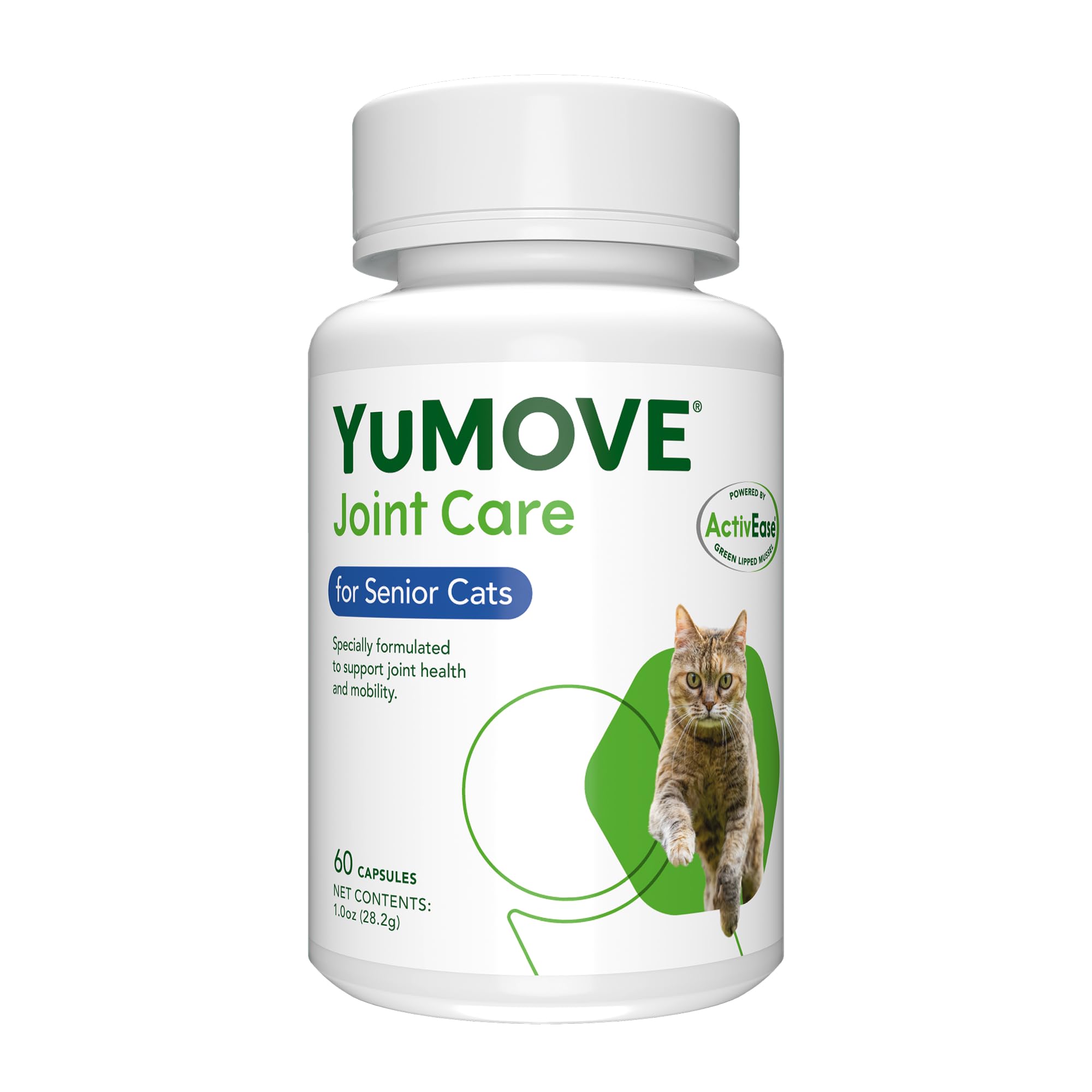 YuMOVE para gatos, cápsulas en bote, apoyo a la movilidad articular.