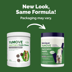YuMOVE panel de ingredientes clave con glucosamina y omega-3.