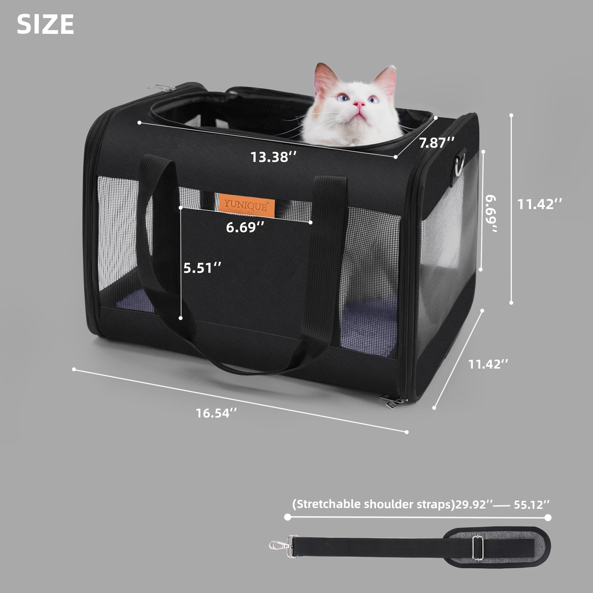 YUNIQUE con malla ventilada en lados, mejora la circulación de aire para tu mascota.