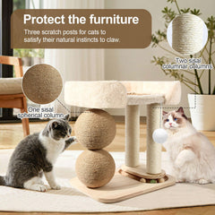 YUNLINLI arbol-gato 5-en-1 columnas rasca-sisal para uñas y juego.