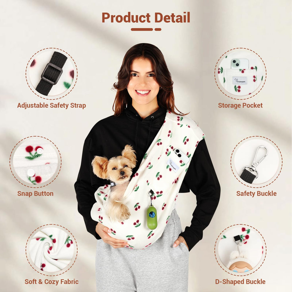 Yunpawpet Bandolera para perros, diseño ergonómico distribuye el peso.