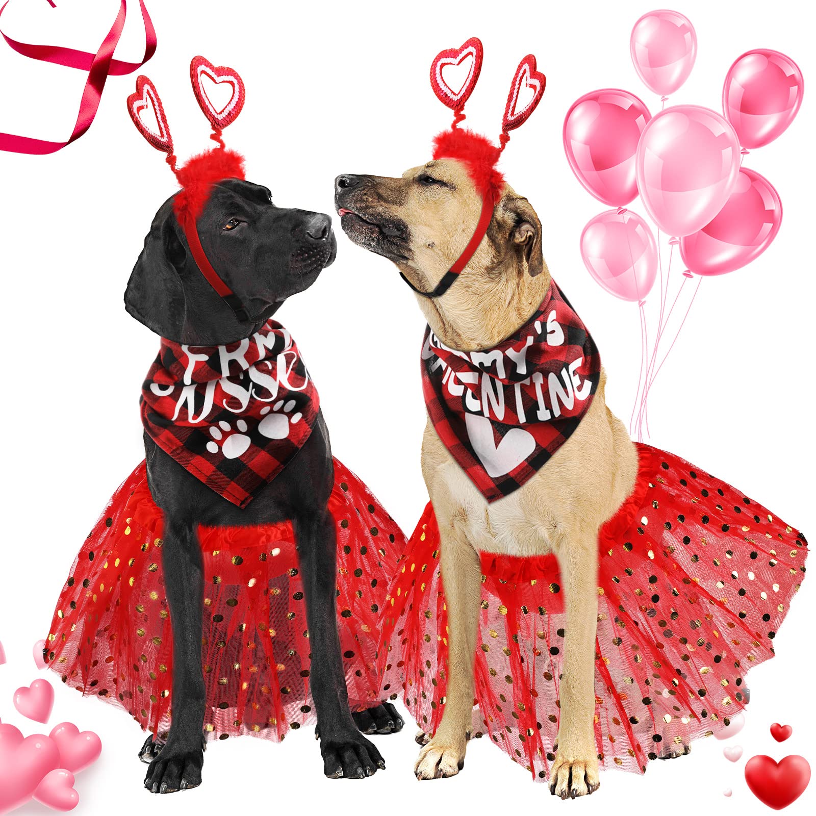Conjunto de San Valentín para perro de Yunsailing para fotos temáticas.
