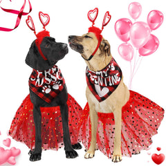 Conjunto de San Valentín para perro de Yunsailing para fotos temáticas.