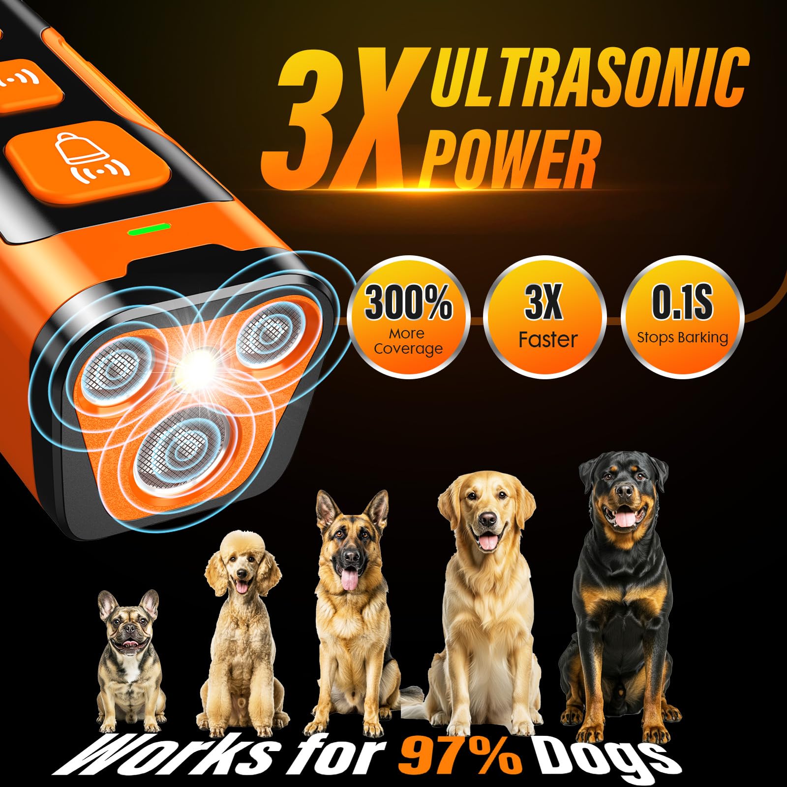 YUYQA emisores ultrasonidos 3x: alcance aumentado para entrenamiento al aire libre