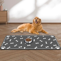 Yuzshin alfombrilla grande para comida de mascotas, absorbe derrames y evita salpicaduras.