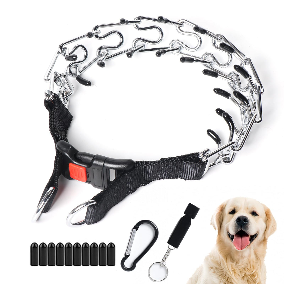 Yvnicll collar de púas con ajuste 16-18 pulgadas para adiestramiento confortable