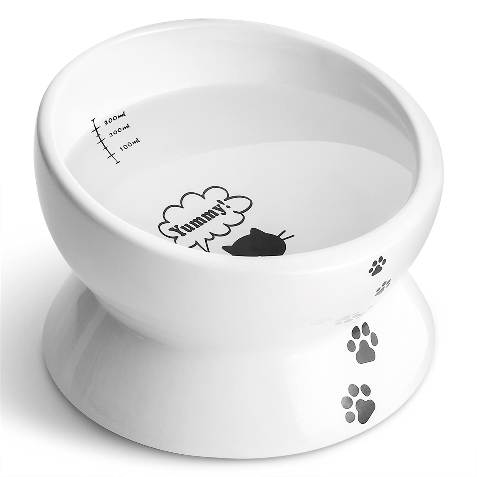 Y YHY cuenco elevado para gatos, cerámica de 15 onzas, ideal para comer con más comodidad.
