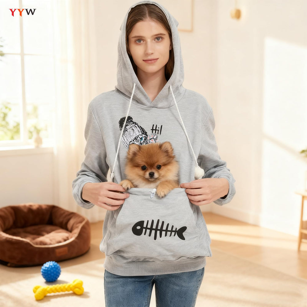 YYW capucha con orejas de gato, toque adorable para estilismos diarios.