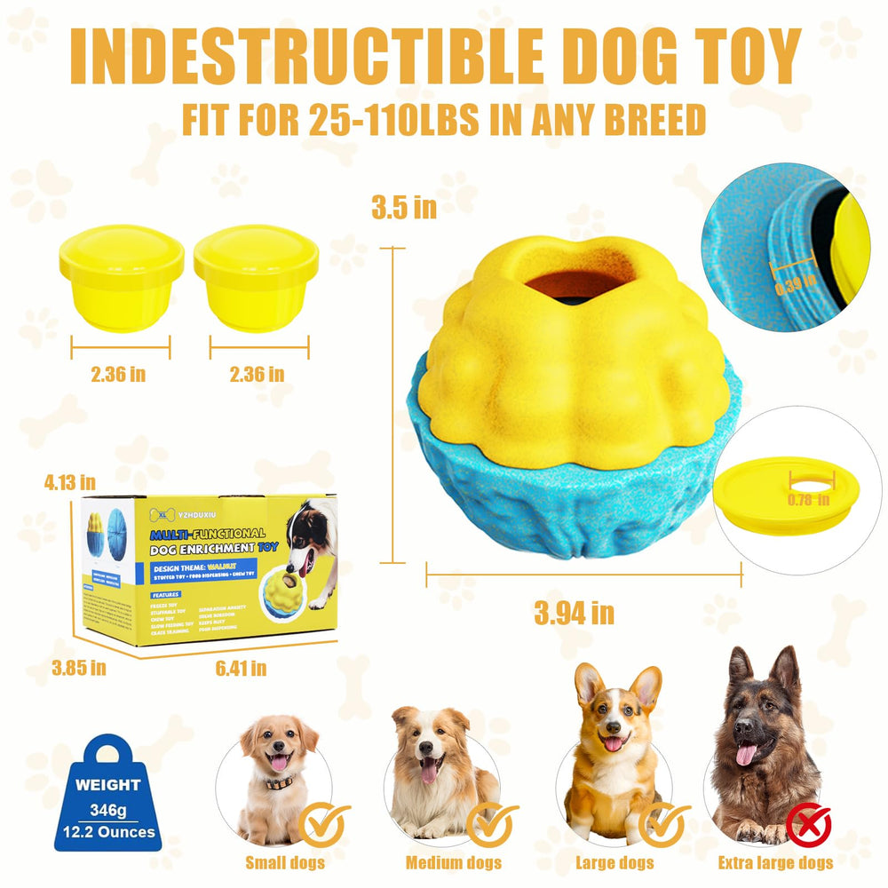 YZHDUXIU Dispensador de premios para perros con tapa doble facilita la alimentación entretenida.