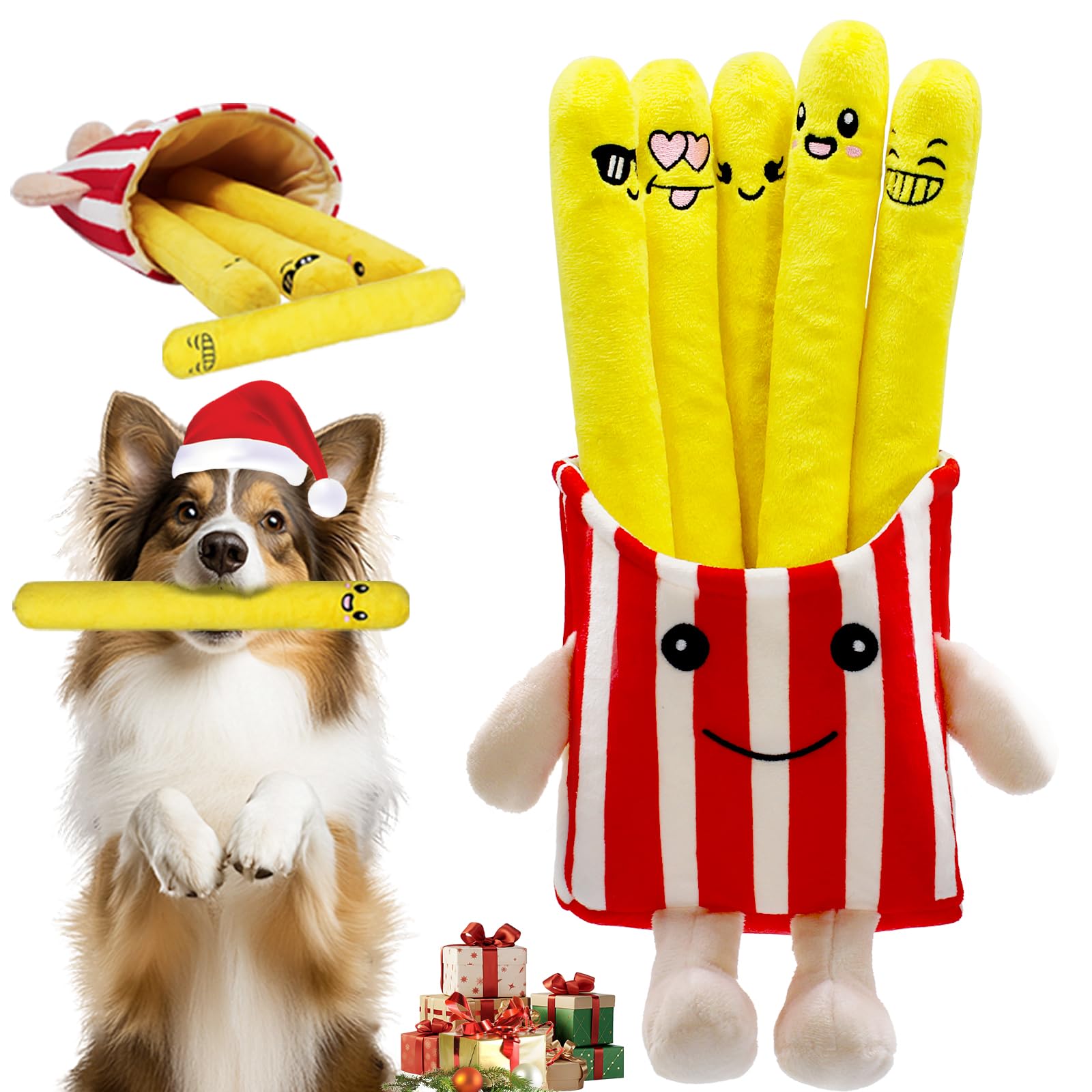YZHDUXIU peluches-papas-francesas: conjunto interactivo que estimula la curiosidad del perro.