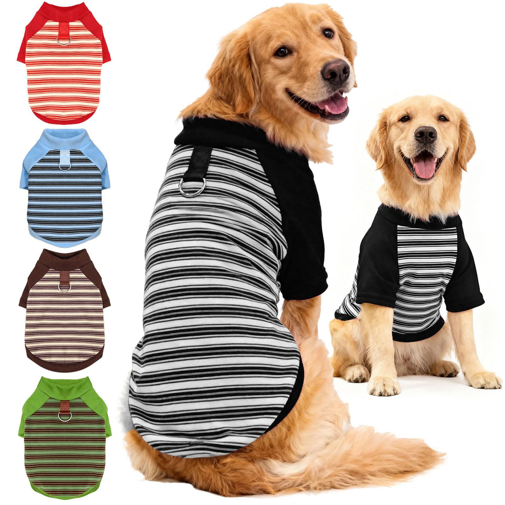 Camiseta para perro YZHZIIR de fleece con rayas negras, talla 6XL, cálida.
