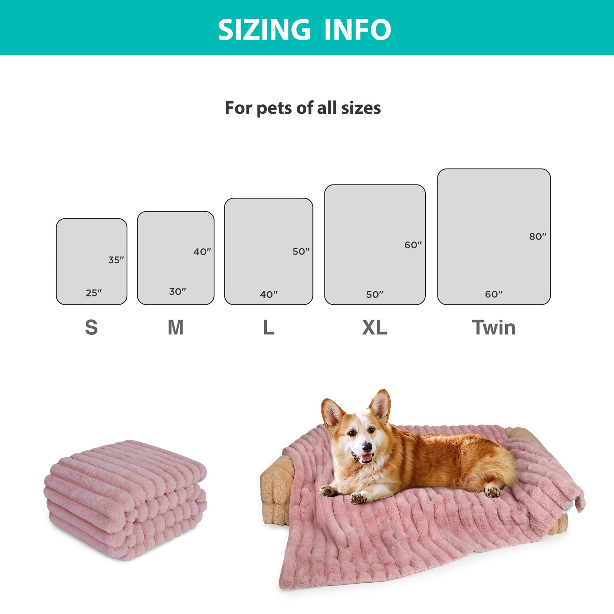Manta lavable en frío para mascotas rosa 25x35 de ZAKAPAWS