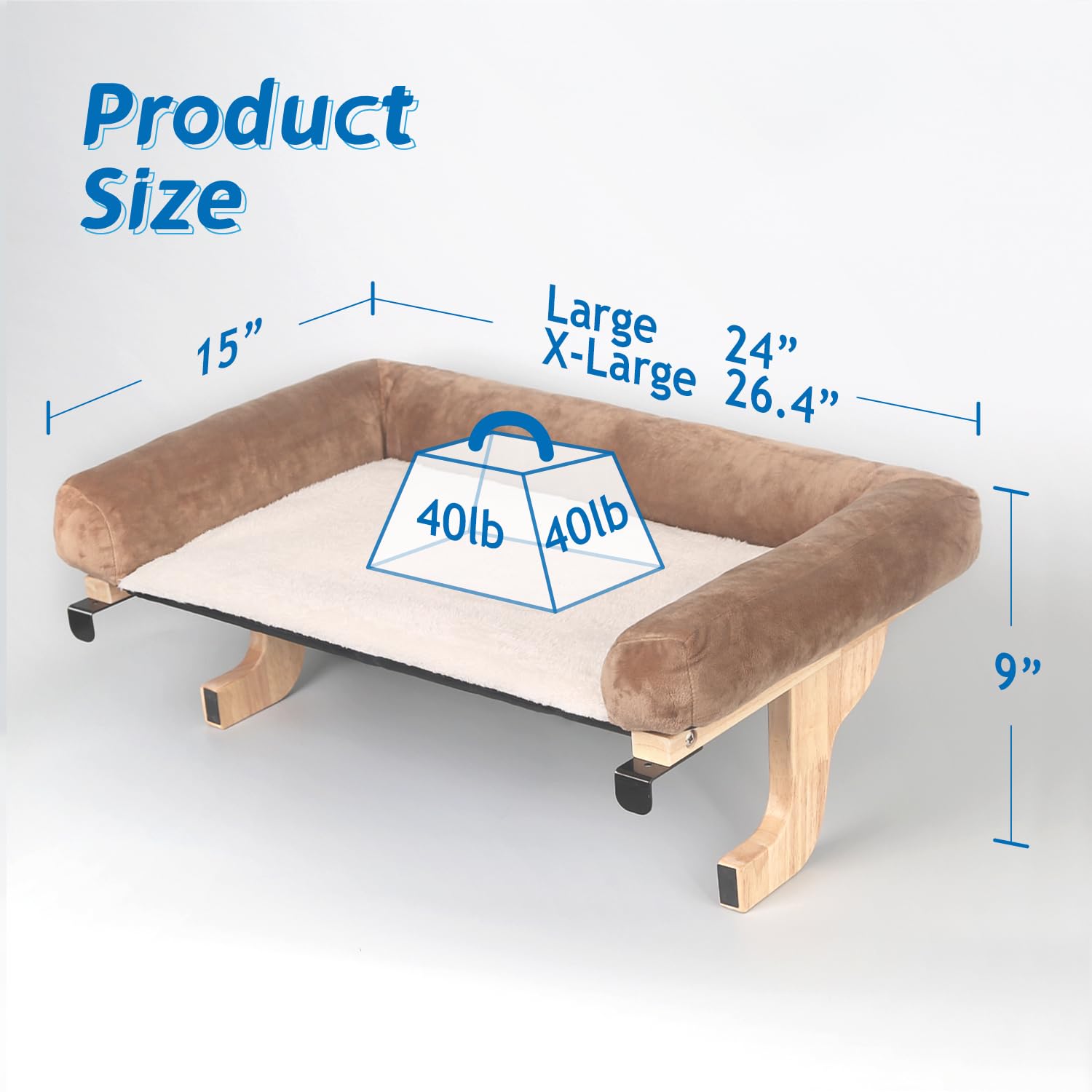 Zakkart cama de ventana, diseño acolchado para mayor confort.