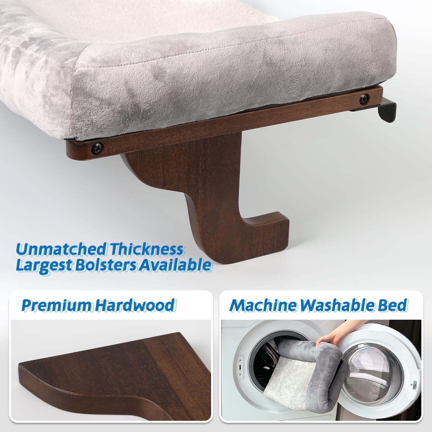 Zakkart percha de ventana con soporte de madera premium y marco de metal.