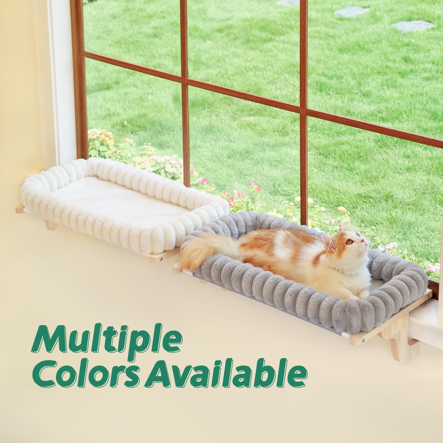 Zakkart SnugCloud: borde acolchado de cuatro lados que abraza al gato.