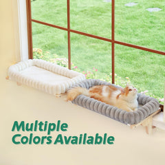 Zakkart SnugCloud: borde acolchado de cuatro lados que abraza al gato.