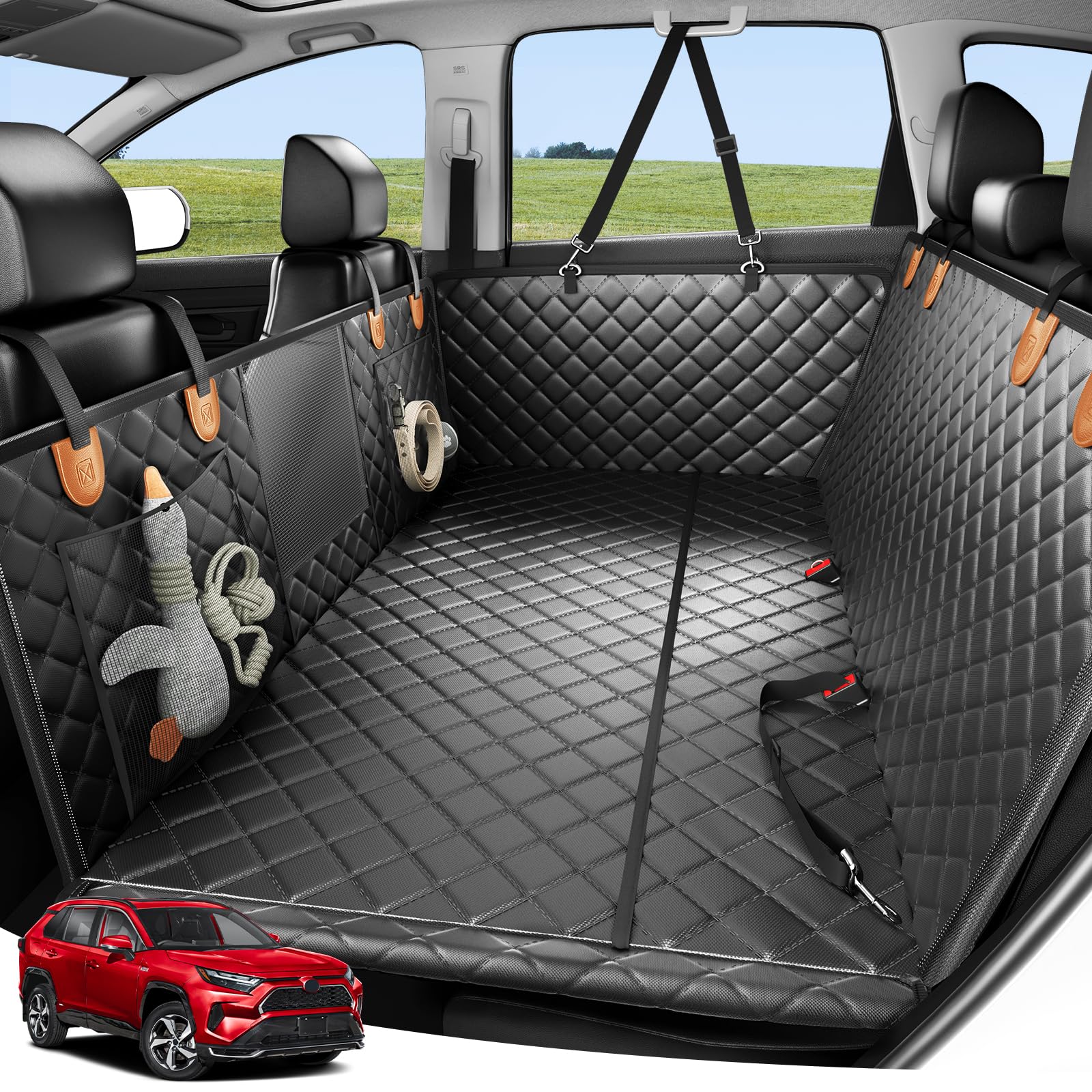 Zanch hamaca para asiento: plataforma plana amplia para perros grandes en viajes.