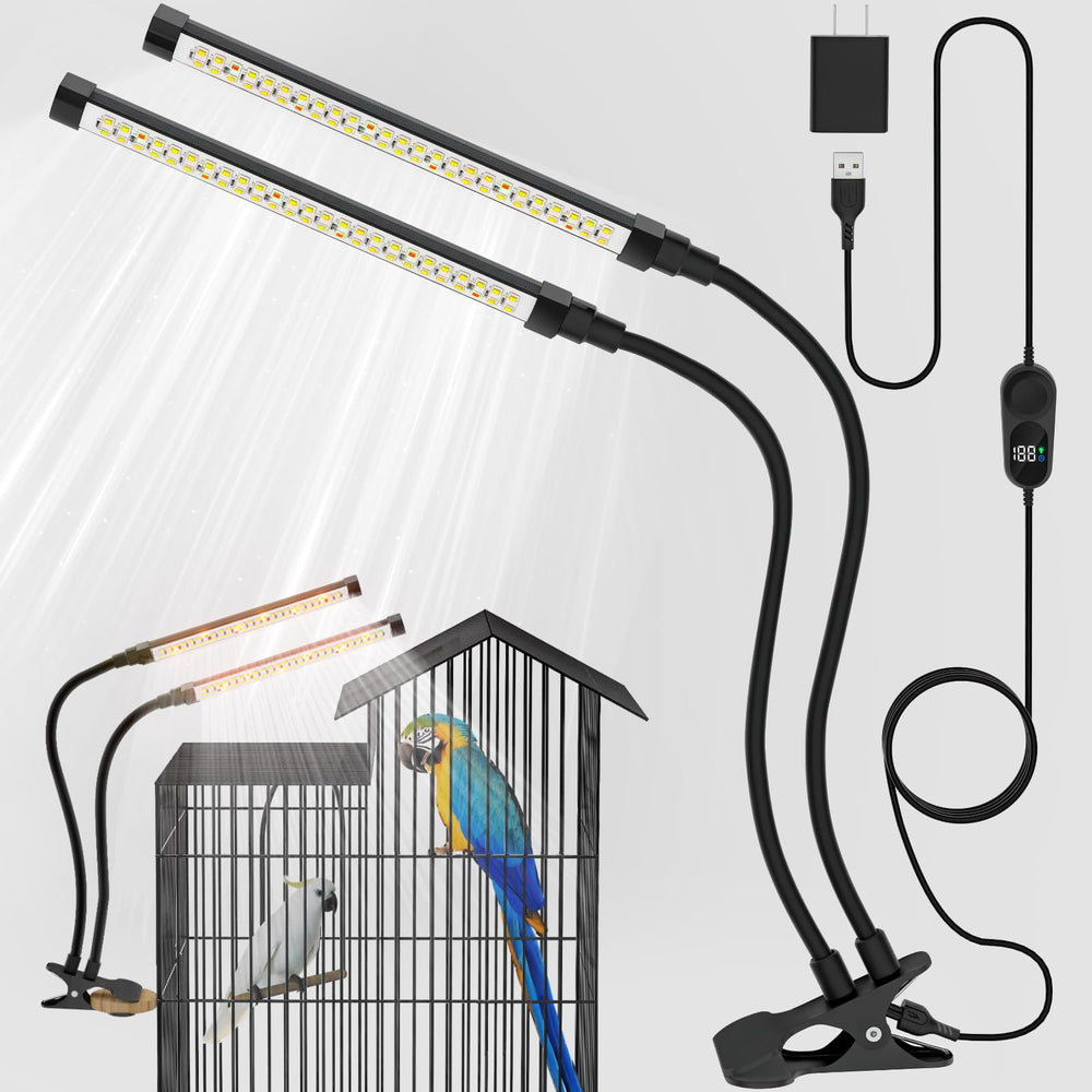 Luz Zard Zoop para jaula con panel de espectro completo para aves.