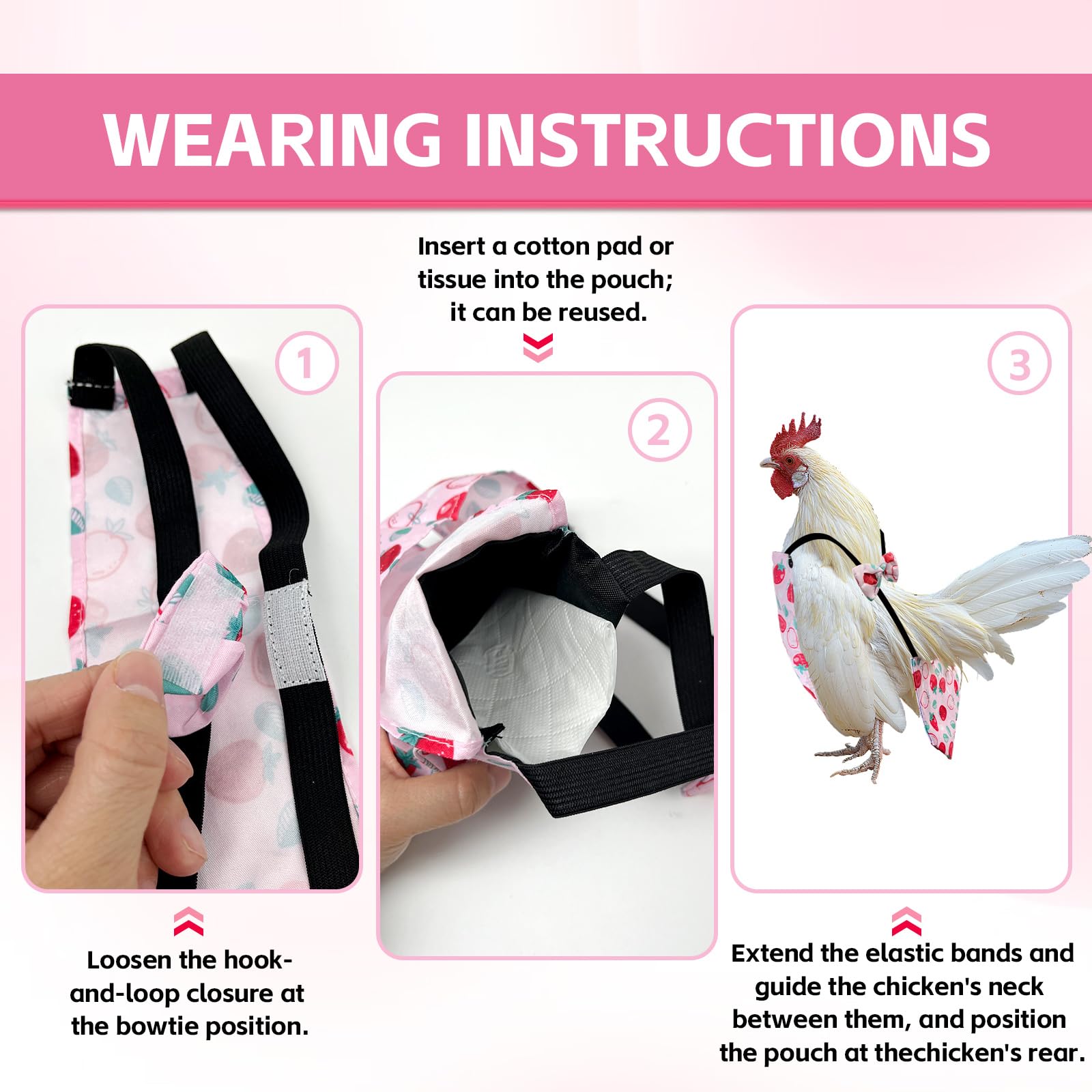 Pañales para gallinas con diseño estiloso por Zaruatu, añade encanto a la mascota.