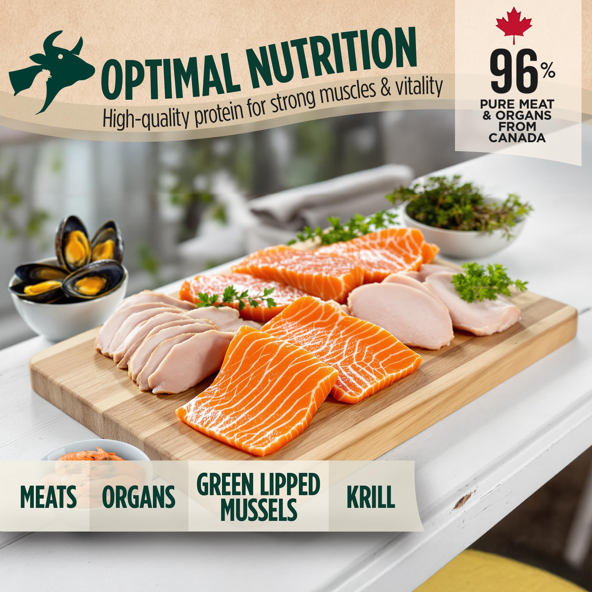 ZEAL Canadá nutrientes naturales en la dieta gatuna para bienestar general.