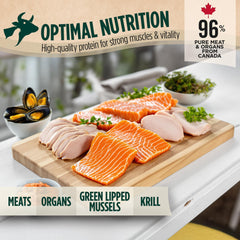 ZEAL Canadá nutrientes naturales en la dieta gatuna para bienestar general.