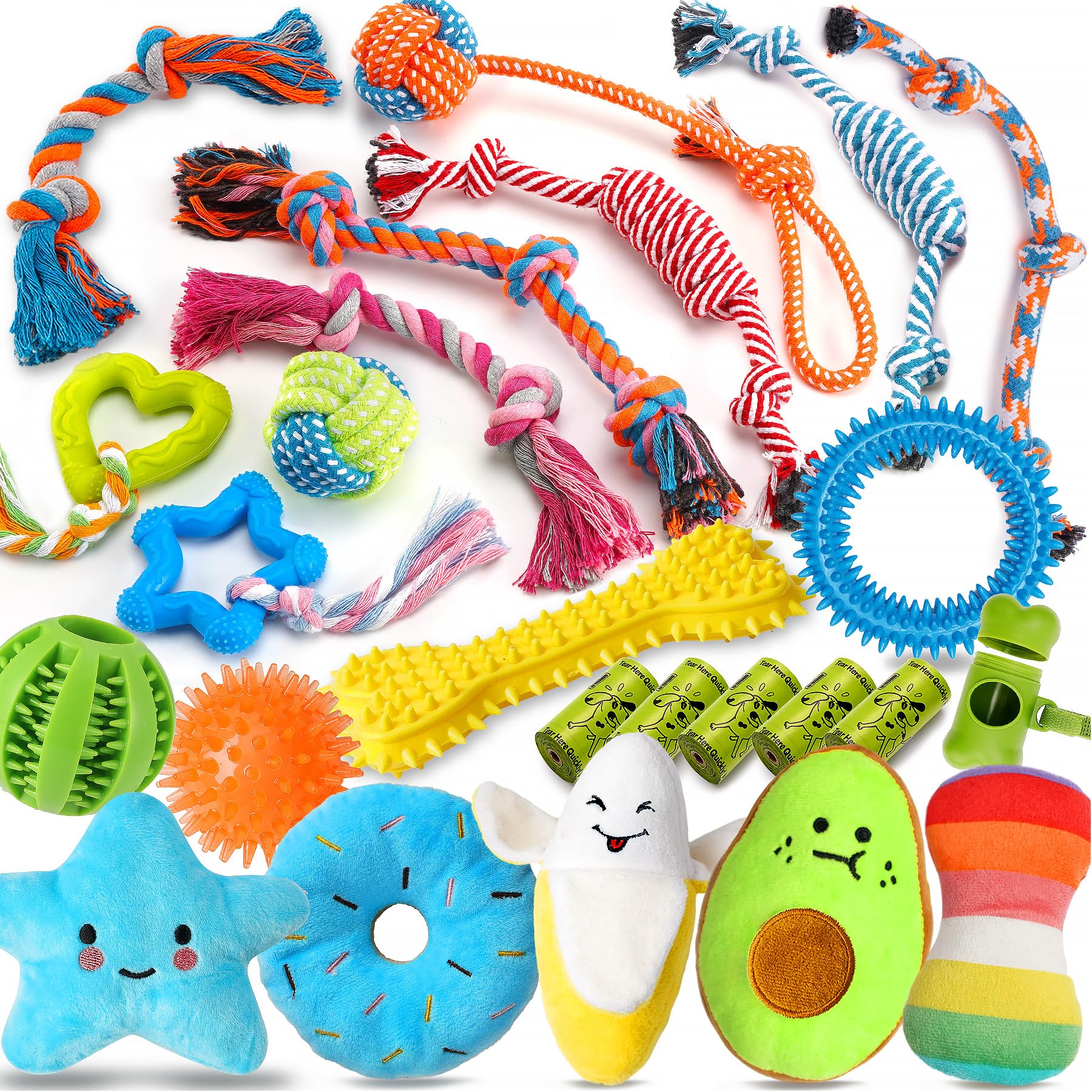 Zeaxuie: conjunto de juguetes de cuerda para cachorros para masticar.