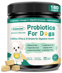 ZEBORA probióticos para perros, bocadillos liofilizados fáciles de administrar.