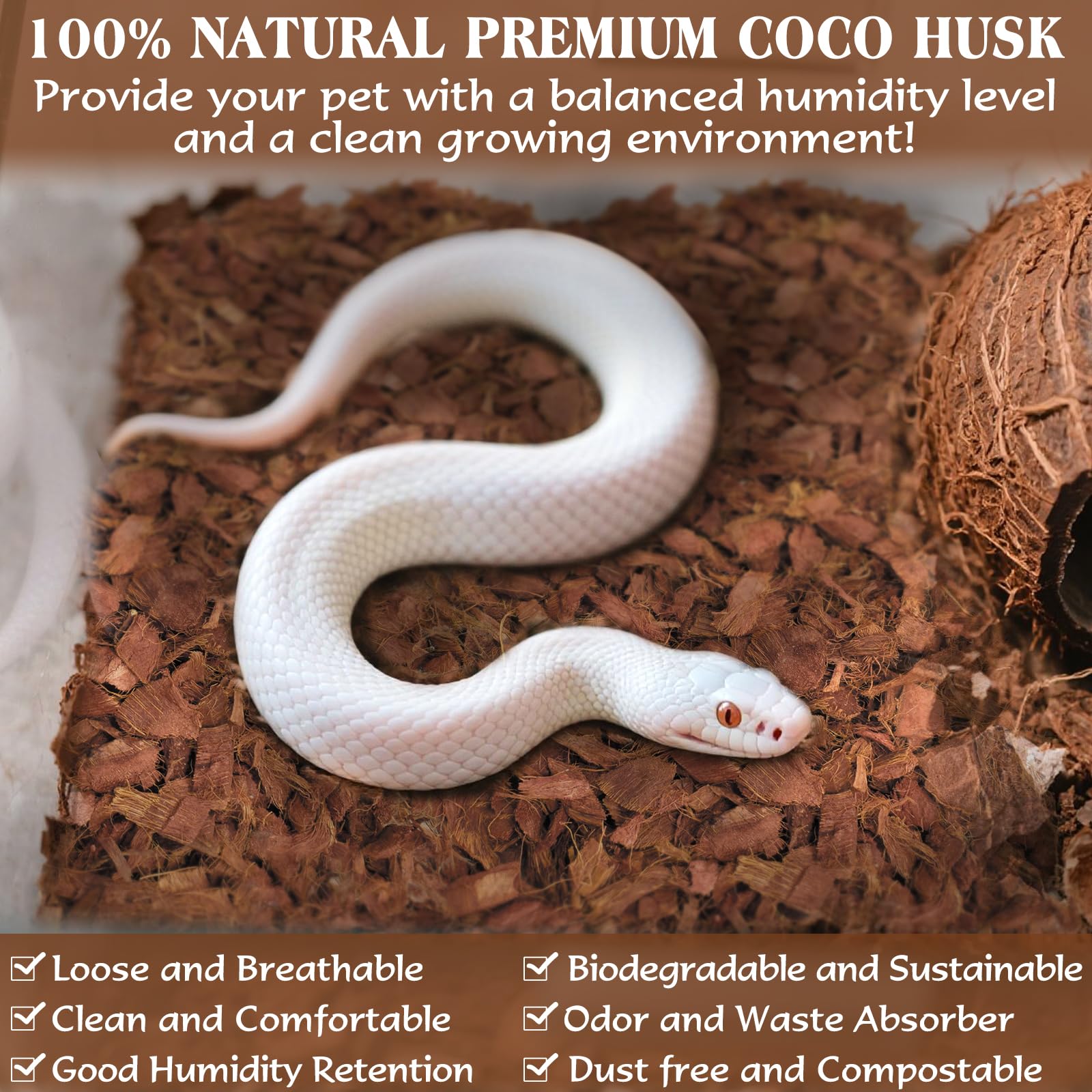 ZeeDix absorcion de olores y residuos de coco, terrario más fresco.