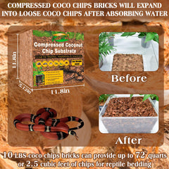 ZeeDix cascarilla coco substrato reptiles suave para humedad natural.