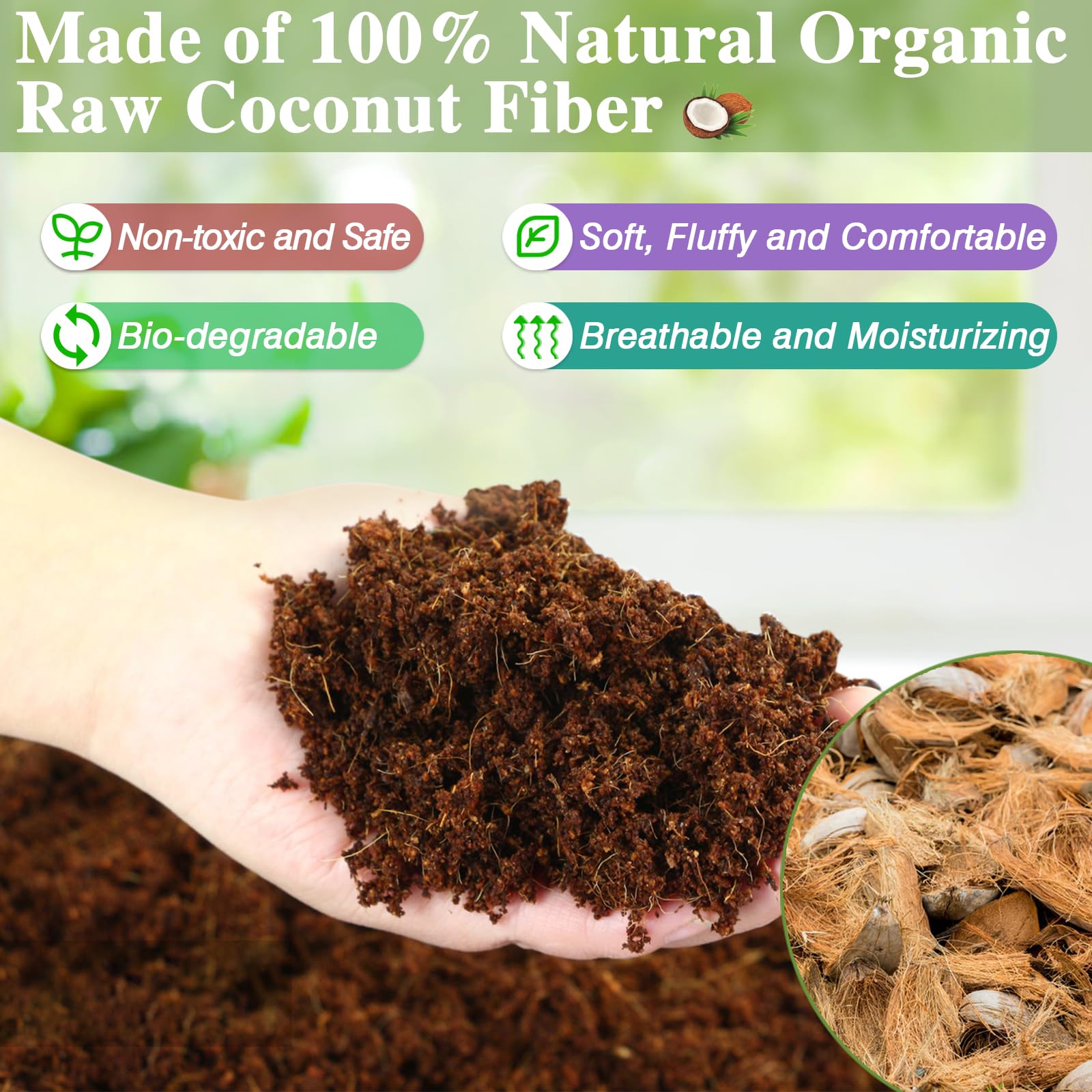 ZeeDix ladrillo de coco compacto y ligero para almacenamiento