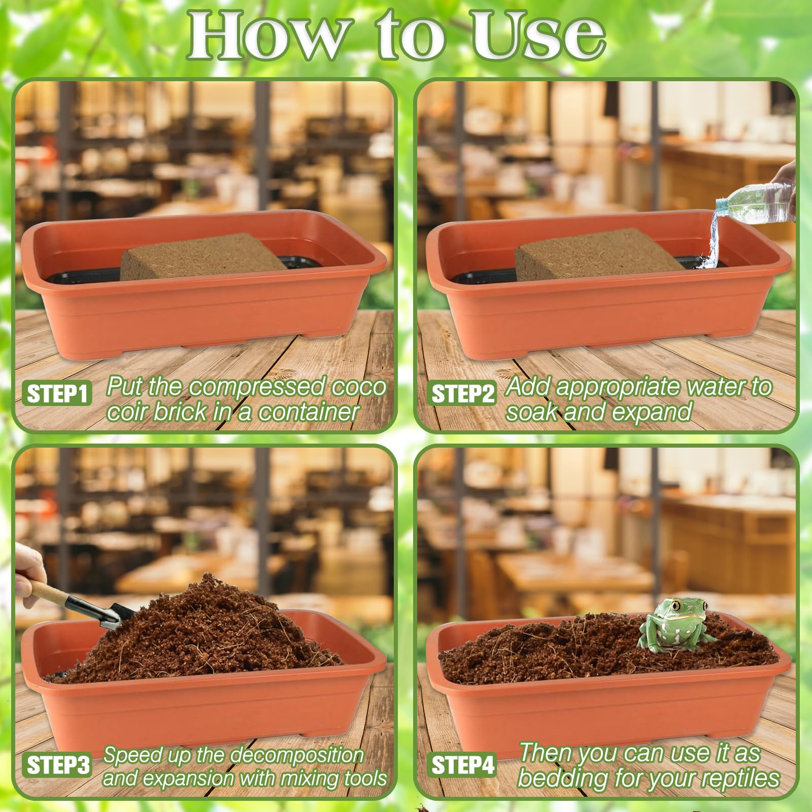 ZeeDix terrario para reptiles y anfibios con sustrato sostenible