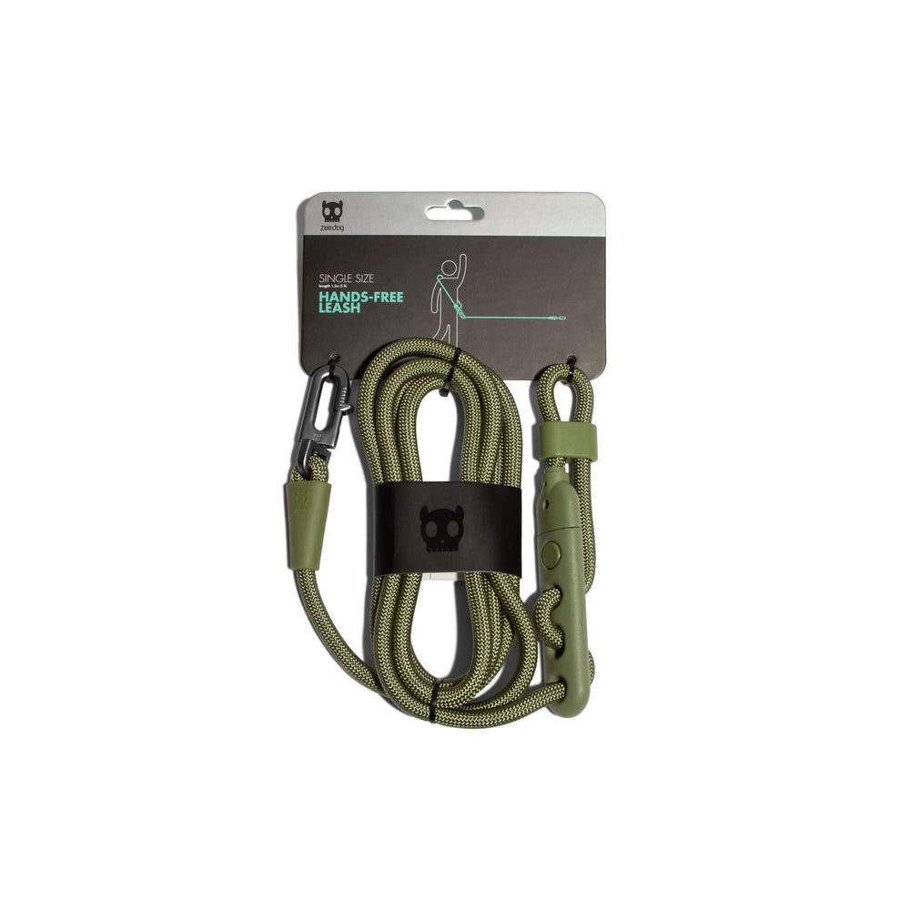 Zee.Dog Army Green 4 en 1, enganche integrado para ataduras rápidas.