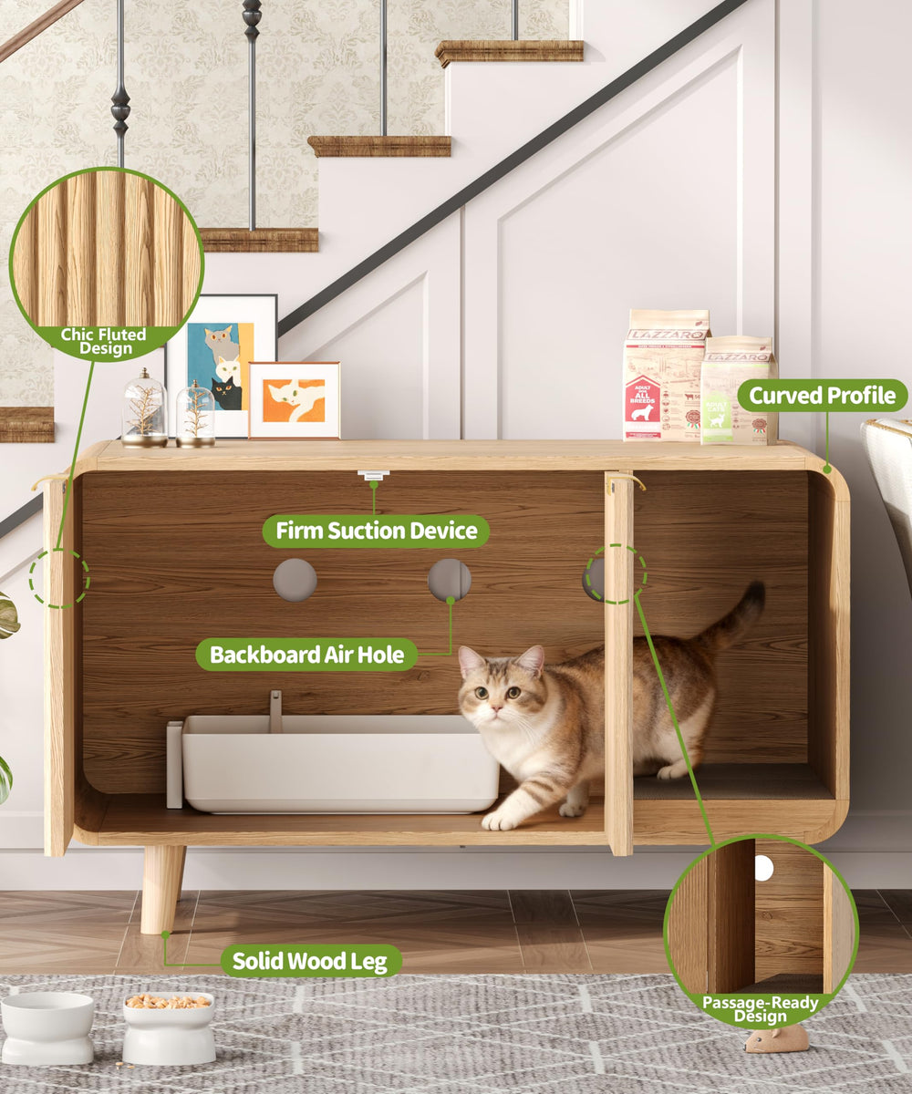 Zeibospri caja de arena con ventilación, mejora la circulación de aire y reduce olores