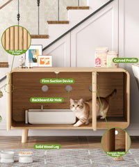 Zeibospri caja de arena con ventilación, mejora la circulación de aire y reduce olores