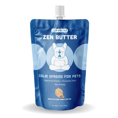 Zen Frenz Zen Butter, bote de 20 oz, textura cremosa para calmar mascotas naturalmente en casa.