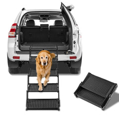 Zendova escalera para perros, 5 pasos plegables, entrada segura al coche
