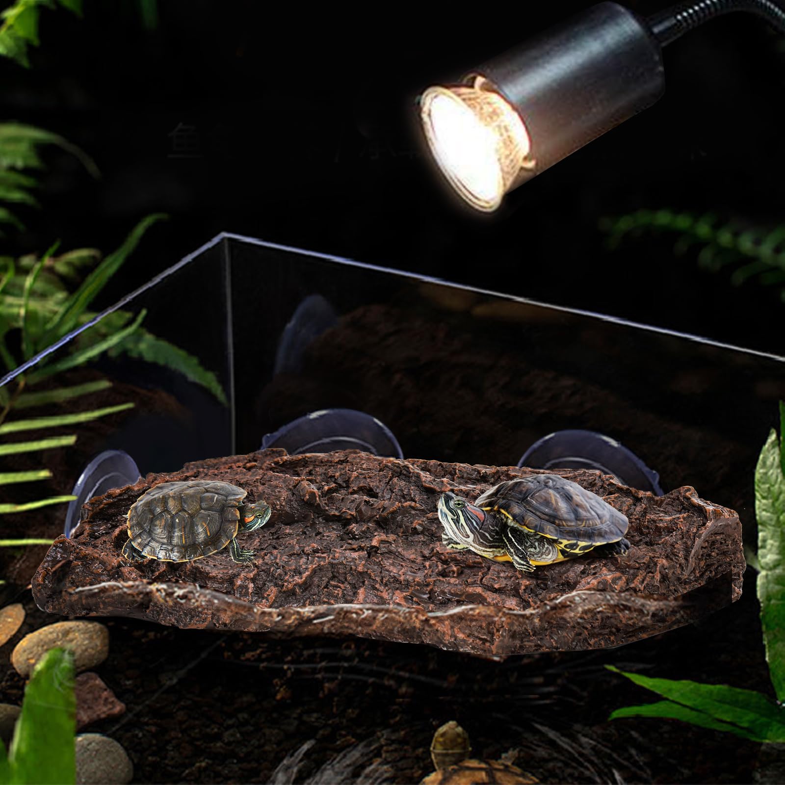 ZENFUN diseño realista en corteza, mejora la estética del acuario.