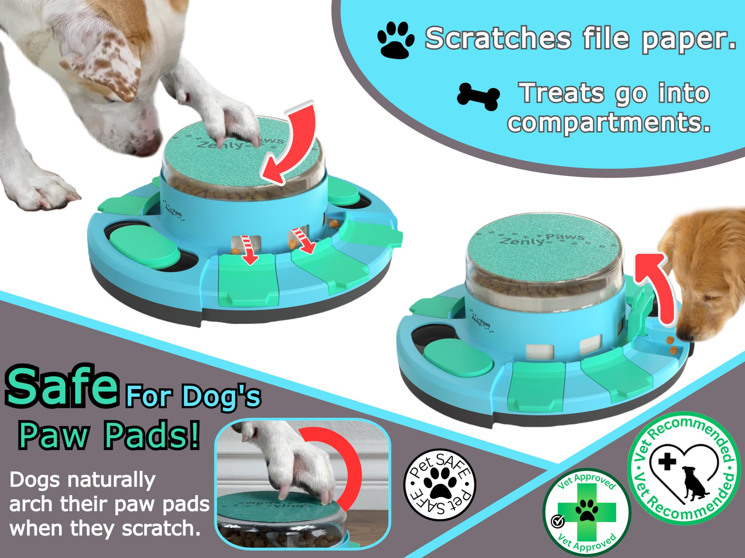 Zenly Paws Alimentador puzzle premios, fomenta la mente y la curiosidad.