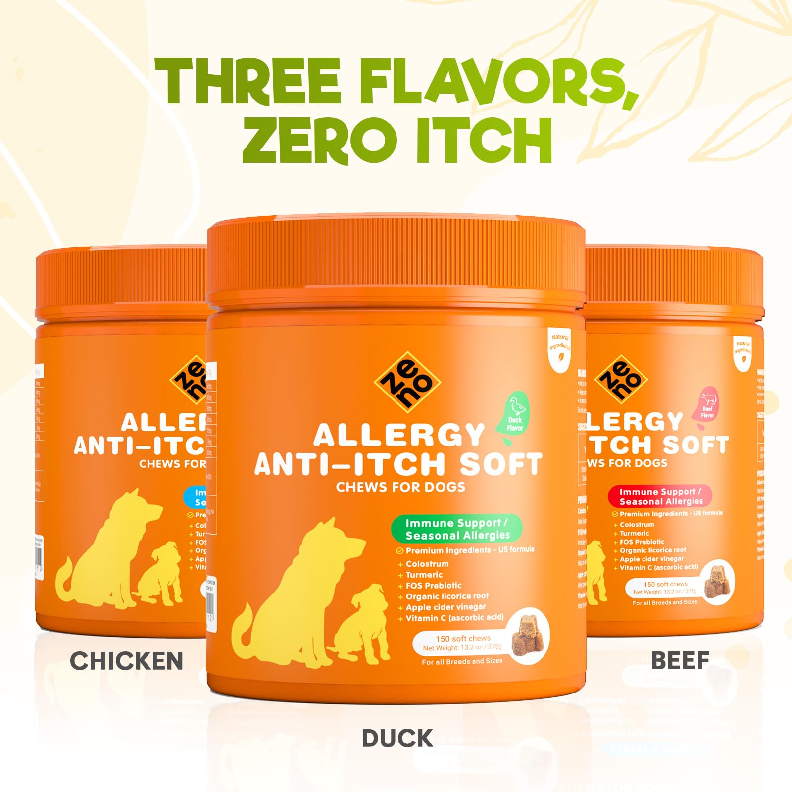 Aprobado por veterinarios: confianza con ZENO Dog Allergy Chews.